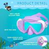 Kids Swim Mask 180° Snorkel Diving Mask, Anti-Fog Child Swim Goggles with Nose Cover No-Leak Swimming Goggles Anti-Shattered Lens for Youth 4-15(Amethyst)