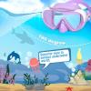 Kids Swim Mask 180° Snorkel Diving Mask, Anti-Fog Child Swim Goggles with Nose Cover No-Leak Swimming Goggles Anti-Shattered Lens for Youth 4-15(Amethyst)