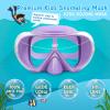 Kids Swim Mask 180° Snorkel Diving Mask, Anti-Fog Child Swim Goggles with Nose Cover No-Leak Swimming Goggles Anti-Shattered Lens for Youth 4-15(Amethyst)