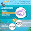 Kids Swim Mask 180° Snorkel Diving Mask, Anti-Fog Child Swim Goggles with Nose Cover No-Leak Swimming Goggles Anti-Shattered Lens for Youth 4-15(Amethyst)