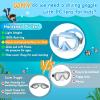 Kids Swim Mask 180° Snorkel Diving Mask, Anti-Fog Child Swim Goggles with Nose Cover No-Leak Swimming Goggles Anti-Shattered Lens for Youth 4-15(Blue)