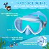 Kids Swim Mask 180° Snorkel Diving Mask, Anti-Fog Child Swim Goggles with Nose Cover No-Leak Swimming Goggles Anti-Shattered Lens for Youth 4-15(Blue)