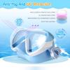 Kids Swim Mask 180° Snorkel Diving Mask, Anti-Fog Child Swim Goggles with Nose Cover No-Leak Swimming Goggles Anti-Shattered Lens for Youth 4-15(Blue)