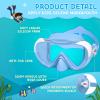 Kids Swim Mask 180° Snorkel Diving Mask, Anti-Fog Child Swim Goggles with Nose Cover No-Leak Swimming Goggles Anti-Shattered Lens for Youth 4-15(Blue+Aqua 2pcs)