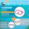 Kids Swim Mask 180° Snorkel Diving Mask, Anti-Fog Child Swim Goggles with Nose Cover No-Leak Swimming Goggles Anti-Shattered Lens for Youth 4-15(Bright Pink)