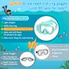 Kids Swim Mask 180° Snorkel Diving Mask, Anti-Fog Child Swim Goggles with Nose Cover No-Leak Swimming Goggles Anti-Shattered Lens for Youth 4-15(Mint Green)