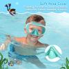 Kids Swim Mask 180° Snorkel Diving Mask, Anti-Fog Child Swim Goggles with Nose Cover No-Leak Swimming Goggles Anti-Shattered Lens for Youth 4-15(Mint Green)