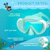 Kids Swim Mask 180° Snorkel Diving Mask, Anti-Fog Child Swim Goggles with Nose Cover No-Leak Swimming Goggles Anti-Shattered Lens for Youth 4-15(Mint Green)