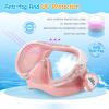 Kids Swim Mask 180° Snorkel Diving Mask, Anti-Fog Child Swim Goggles with Nose Cover No-Leak Swimming Goggles Anti-Shattered Lens for Youth 4-15(Pale Pink)