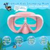 Kids Swim Mask 180° Snorkel Diving Mask, Anti-Fog Child Swim Goggles with Nose Cover No-Leak Swimming Goggles Anti-Shattered Lens for Youth 4-15(Pale Pink)