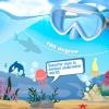 Kids Swim Mask 180° Snorkel Diving Mask, Anti-Fog Child Swim Goggles with Nose Cover No-Leak Swimming Goggles Anti-Shattered Lens for Youth 4-15(Purple+Blue 2pcs)