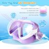 Kids Swim Mask 180° Snorkel Diving Mask, Anti-Fog Child Swim Goggles with Nose Cover No-Leak Swimming Goggles Anti-Shattered Lens for Youth 4-15(Purple+Blue 2pcs)