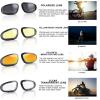 Polarized Motorcycle Riding Goggles, Windproof Cycling Glasses UV400 Outdoor Sports Sunglasses Interchangeable Lenes for Running, Baseball Golf, Driving, Fishing, Riding, Mountain Bike, Hiking
