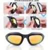 Polarized Motorcycle Riding Goggles, Windproof Cycling Glasses UV400 Outdoor Sports Sunglasses Interchangeable Lenes for Running, Baseball Golf, Driving, Fishing, Riding, Mountain Bike, Hiking