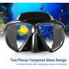 Snorkel Diving Mask Panoramic HD Swim Mask, Anti-Fog Scuba Diving Goggles,Tempered Glass Dive Mask Adult Youth Swim Goggles with Nose Cover for Diving, Snorkeling, Swimming(All-Black)