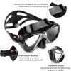 Snorkel Diving Mask Panoramic HD Swim Mask, Anti-Fog Scuba Diving Goggles,Tempered Glass Dive Mask Adult Youth Swim Goggles with Nose Cover for Diving, Snorkeling, Swimming(A-Black)