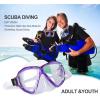 Snorkel Diving Mask Panoramic HD Swim Mask, Anti-Fog Scuba Diving Goggles,Tempered Glass Dive Mask Adult Youth Swim Goggles with Nose Cover for Diving, Snorkeling, Swimming(Clear Purple)