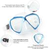 Snorkel Diving Mask Panoramic HD Swim Mask, Anti-Fog Scuba Diving Goggles,Tempered Glass Dive Mask Adult Youth Swim Goggles with Nose Cover for Diving, Snorkeling, Swimming(Lake Blue)