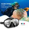 Snorkel Diving Mask Panoramic HD Swim Mask, Anti-Fog Scuba Diving Goggles,Tempered Glass Dive Mask Adult Youth Swim Goggles with Nose Cover for Diving, Snorkeling, Swimming(Black+Blue 2 Pack)