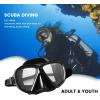Snorkel Diving Mask Panoramic HD Swim Mask, Anti-Fog Scuba Diving Goggles,Tempered Glass Dive Mask Adult Youth Swim Goggles with Nose Cover for Diving, Snorkeling, Swimming(All-Black)
