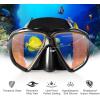 Snorkel Diving Mask Panoramic HD Swim Mask, Anti-Fog Scuba Diving Goggles,Tempered Glass Dive Mask Adult Youth Swim Goggles with Nose Cover for Diving, Snorkeling, Swimming(Black)