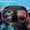 Snorkel Diving Mask Panoramic HD Swim Mask, Anti-Fog Scuba Diving Goggles,Tempered Glass Dive Mask Adult Youth Swim Goggles with Nose Cover for Diving, Snorkeling, Swimming(Black 2 Pack)