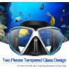 Snorkel Diving Mask Panoramic HD Swim Mask, Anti-Fog Scuba Diving Goggles,Tempered Glass Dive Mask Adult Youth Swim Goggles with Nose Cover for Diving, Snorkeling, Swimming(Black+Blue 2 Pack)