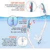 Snorkel Set Pano 3 Window Adult Snorkeling Gear, Professional Snorkel Goggles Anti-Fog Diving Mask, Anti-Leak Swim Goggles and Dry Top Snorkel for Diving, Snorkeling, Swimming(Lake Blue)