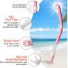 Snorkel Set Pano 3 Window Adult Snorkeling Gear, Professional Snorkel Goggles Anti-Fog Diving Mask, Anti-Leak Swim Goggles and Dry Top Snorkel for Diving, Snorkeling, Swimming(Pink)