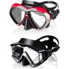 2pcs Adult Snorkel Mask, Pano 3 Diving Mask and 2 Window Tempered Glass Scuba Swim Mask Snorkeling Gear for Men Women Youth