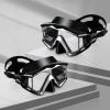 Adult Pano 3 Scuba Diving Mask, Tempered Glass Snorkel Mask Anti-Fog Swim Mask No Leakage Swim Goggles with Nose Cover Snorkeling Gear for Snorkeling, Freediving, Swimming(Black 2PCS)