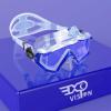 Adult Pano 3 Scuba Diving Mask, Tempered Glass Snorkel Mask Anti-Fog Swim Mask No Leakage Swim Goggles with Nose Cover Snorkeling Gear for Snorkeling, Freediving, Swimming(Clear Blue)