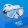 Adult Pano 3 Scuba Diving Mask, Tempered Glass Snorkel Mask Anti-Fog Swim Mask No Leakage Swim Goggles with Nose Cover Snorkeling Gear for Snorkeling, Freediving, Swimming(Sky blue)