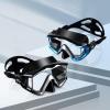 Adult Pano 3 Scuba Diving Mask, Tempered Glass Snorkel Mask Anti-Fog Swim Mask No Leakage Swim Goggles with Nose Cover Snorkeling Gear for Snorkeling, Freediving, Swimming(Black+Blue 2PCS)