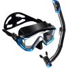Adult Pano 3 Scuba Diving Mask, Tempered Glass Snorkel Mask Anti-Fog Swim Mask No Leakage Swim Goggles with Nose Cover Snorkeling Gear for Snorkeling, Freediving, Swimming(Blue Set)