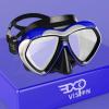 Adult Scuba Diving Mask, Anti-Fog Snorkel Goggles Tempered Glass Swim Mask Goggles with Nose Cover Professional Snorkeling Gear for Diving Snorkeling(Blue)