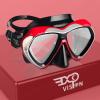 Adult Scuba Diving Mask, Anti-Fog Snorkel Goggles Tempered Glass Swim Mask Goggles with Nose Cover Professional Snorkeling Gear for Diving Snorkeling(Red)