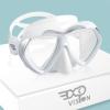 Adult Scuba Diving Mask, Anti-Fog Snorkel Goggles Tempered Glass Swim Mask Goggles with Nose Cover Professional Snorkeling Gear for Diving Snorkeling(White)