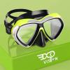 Adult Scuba Diving Mask, Anti-Fog Snorkel Goggles Tempered Glass Swim Mask Goggles with Nose Cover Professional Snorkeling Gear for Diving Snorkeling(Yellow)
