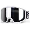 EXP VISION Ski/Snowboard Goggles for Men Women, OTG Snow Goggles Anti Fog UV Protection(White Frame Silver)