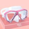 Kids Diving Mask 180° Anti-Fog Swim Mask, Tempered Glass Child Swim Goggles with Nose Cover Anti-Leak Kids Swim Goggles 4-14 Boys Girls for Diving, Snorkeling, Swimming(Pink)