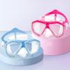 Kids Diving Mask 180° Anti-Fog Swim Mask, Tempered Glass Child Swim Goggles with Nose Cover Anti-Leak Kids Swim Goggles 4-14 Boys Girls for Diving, Snorkeling, Swimming(Red+Blue 2PCS)