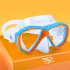 Kids Diving Mask 180° Anti-Fog Swim Mask, Tempered Glass Child Swim Goggles with Nose Cover Anti-Leak Kids Swim Goggles 4-14 Boys Girls for Diving, Snorkeling, Swimming(Orange)