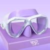 Kids Diving Mask 180° Anti-Fog Swim Mask, Tempered Glass Child Swim Goggles with Nose Cover Anti-Leak Kids Swim Goggles 4-14 Boys Girls for Diving, Snorkeling, Swimming(Purple)