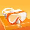 Kids Snorkel Swim Mask, Child Diving Mask Anti-Fog Swim Goggles with Nose Cover for Snorkeling Diving Swimming(Orange)