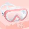 Kids Snorkel Swim Mask, Child Diving Mask Anti-Fog Swim Goggles with Nose Cover for Snorkeling Diving Swimming(Pale Pink)