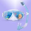 Kids Swim Mask, 180° Panoramic Child Diving Mask Anti-Fog Kids Swim Goggles with Nose Cover for Swimming, Diving, Snorkeling for Boys and Girls Age 4-14(Blue Set)