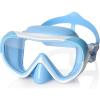 Kids Swim Mask 180° Snorkel Diving Mask, Anti-Fog Child Swim Goggles with Nose Cover No-Leak Swimming Goggles Anti-Shattered Lens for Youth 4-15(Blue)