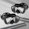Snorkel Diving Mask Panoramic HD Swim Mask, Anti-Fog Scuba Diving Goggles,Tempered Glass Dive Mask Adult Youth Swim Goggles with Nose Cover for Diving, Snorkeling, Swimming(Black 2 Pack)