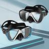 Snorkel Diving Mask Panoramic HD Swim Mask, Anti-Fog Scuba Diving Goggles,Tempered Glass Dive Mask Adult Youth Swim Goggles with Nose Cover for Diving, Snorkeling, Swimming(Black+Blue 2 Pack)